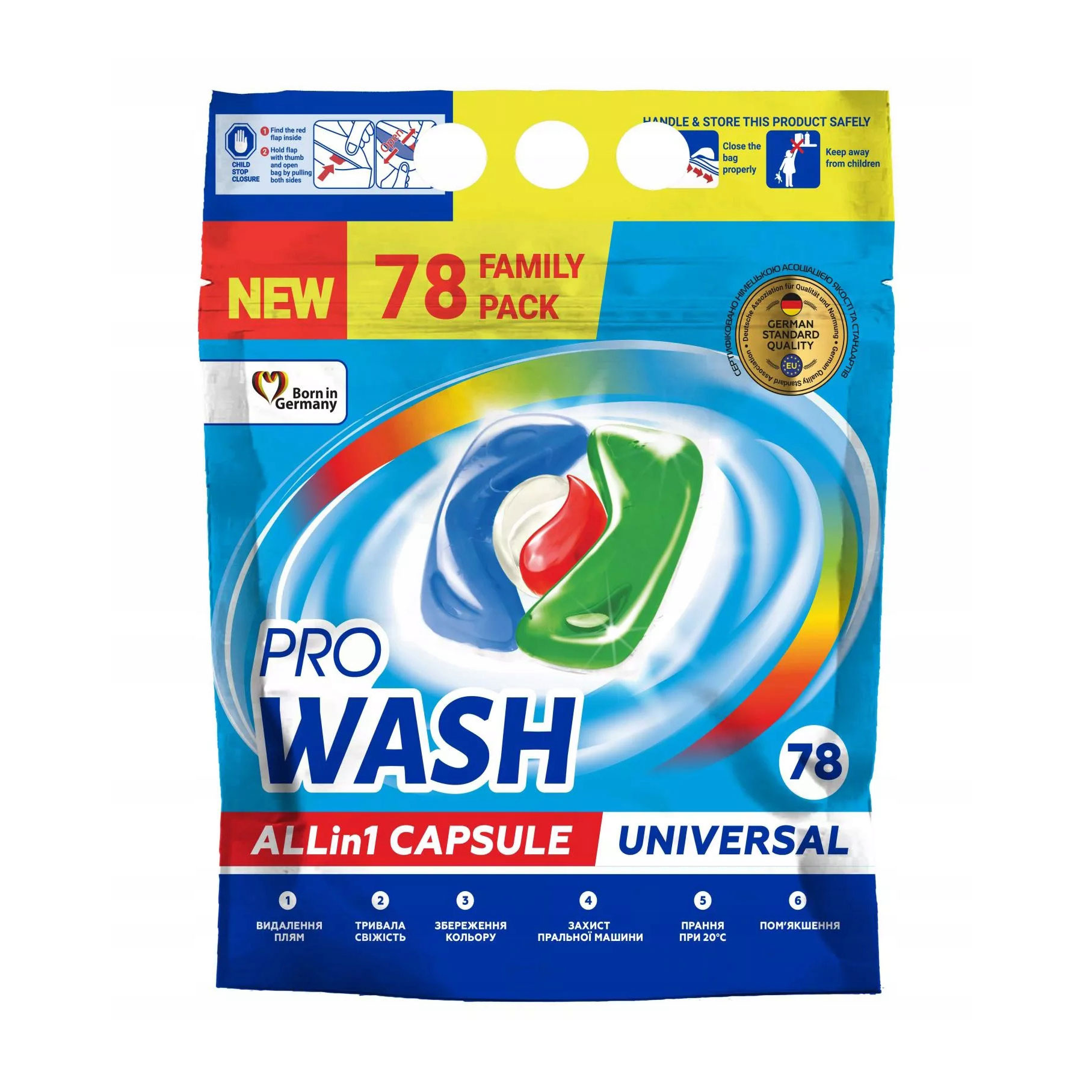 Капсули для прання Pro Wash All in 1 Universal, 78 циклів прання, 78 шт