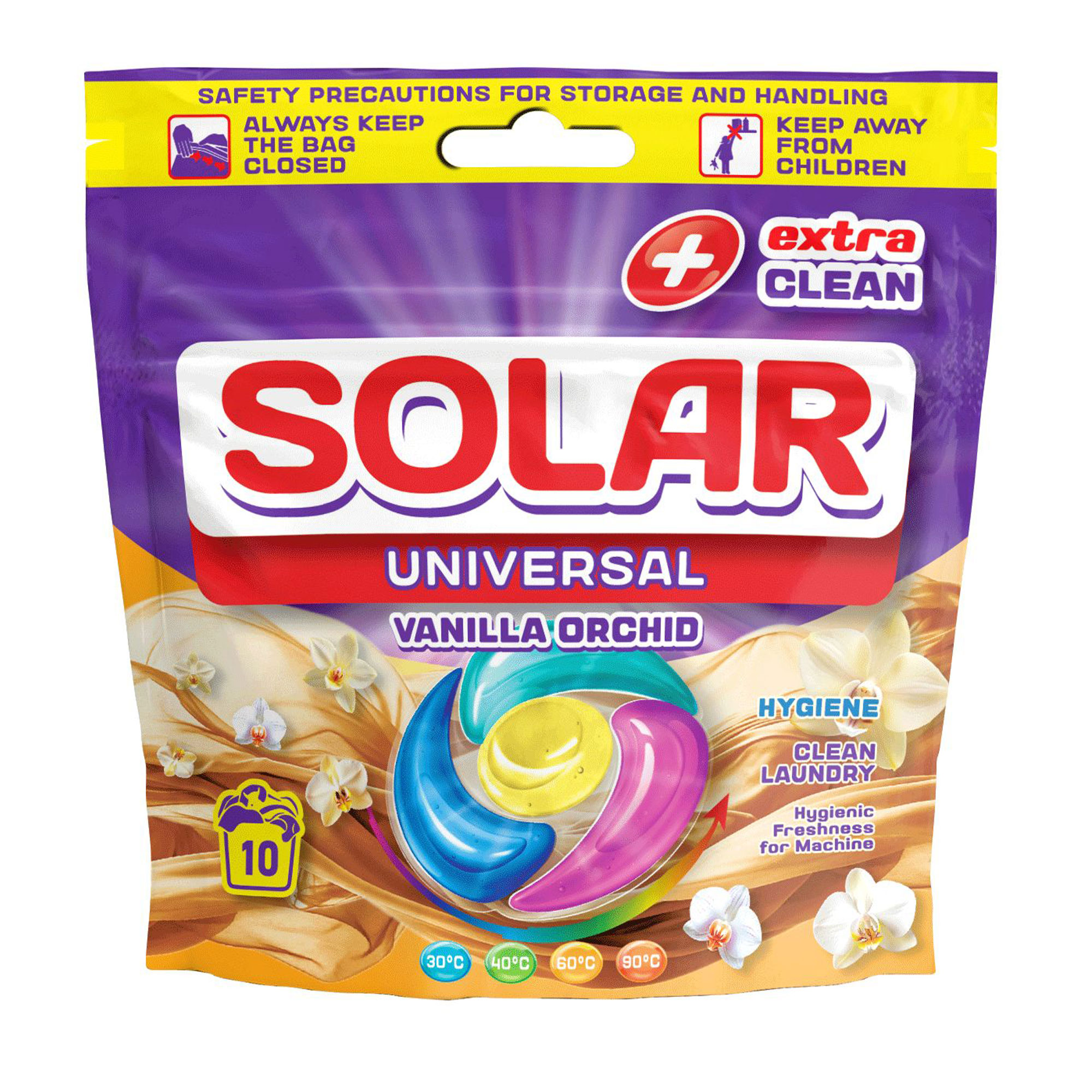 Капсули для прання Solar Universal Vanilla Orchid 10 циклів прання, 10 шт