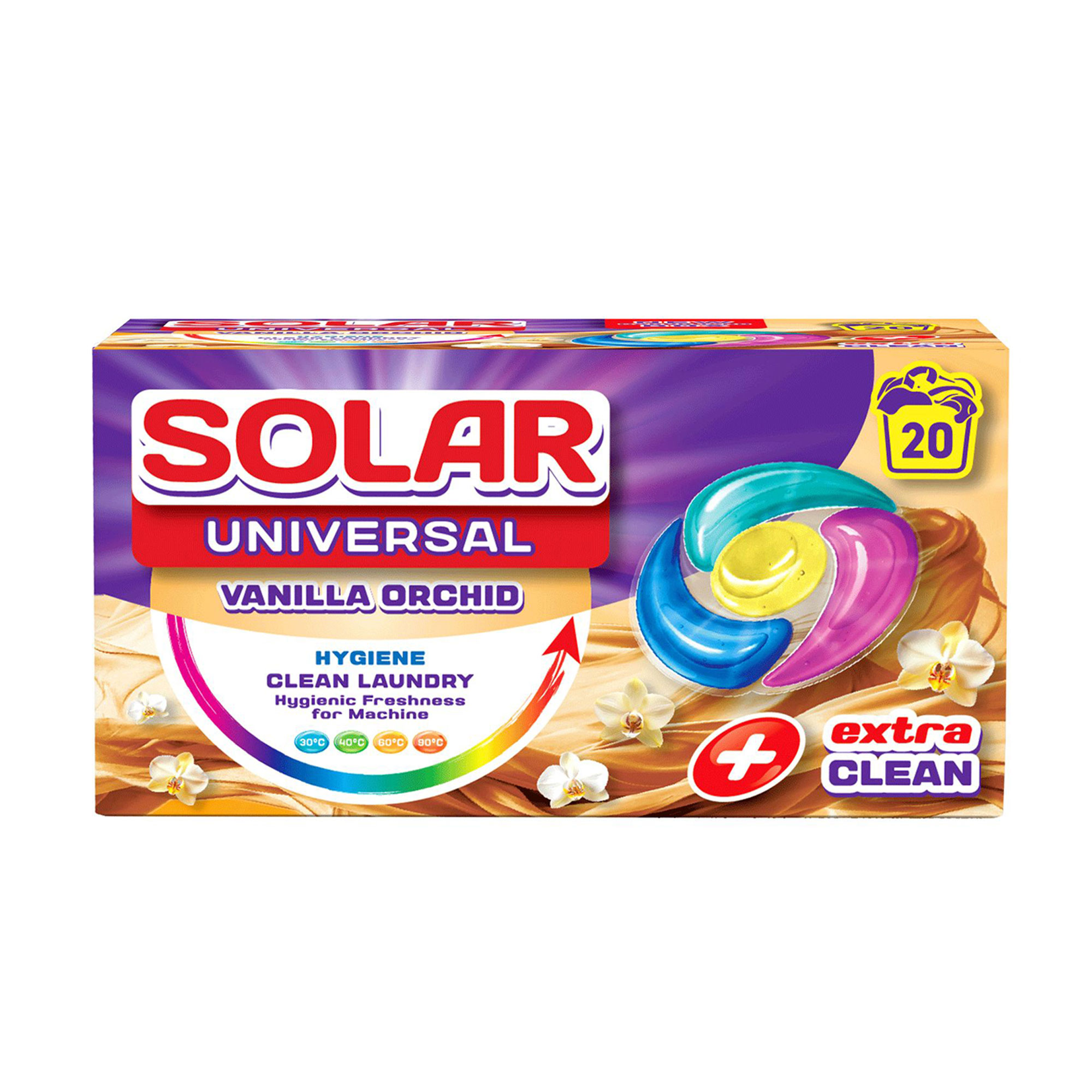 Капсули для прання Solar Universal Vanilla Orchid 20 циклів прання, 20 шт